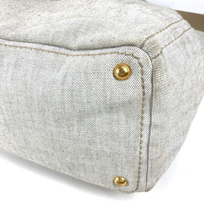 Prada Shoulder Bag Canvas Ivorytype 2Way Bag Canapa Logo