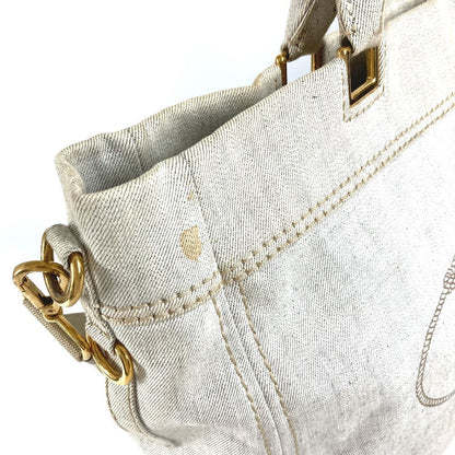 Prada Shoulder Bag Canvas Ivorytype 2Way Bag Canapa Logo