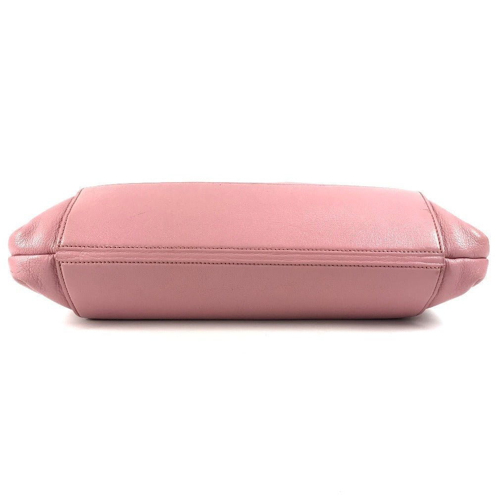 Miumiu Tote Bag 5Bg002 Leather Pink With Porch Logo Madras