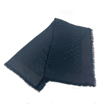 Louis Vuitton Shawl Silk, Wool Black Monogram