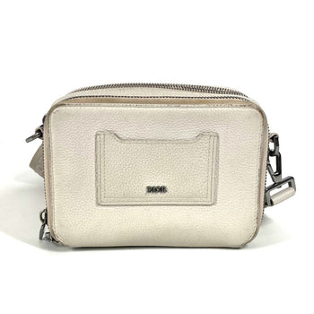 Dior Shoulder Bag Leather Ivorytype Logo