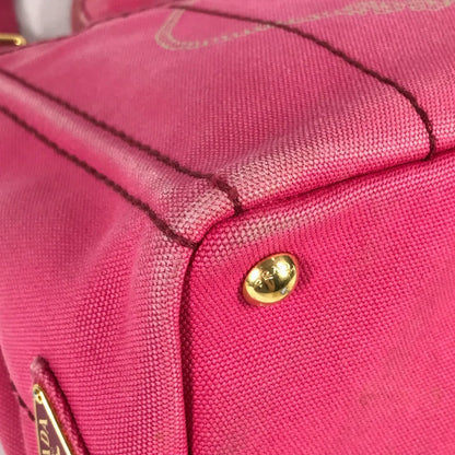 Prada Handbag Canvas Pink Canapa Logo