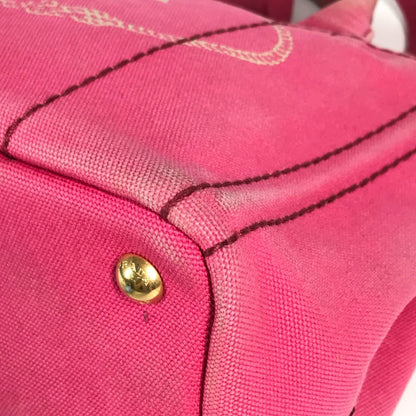 Prada Handbag Canvas Pink Canapa Logo