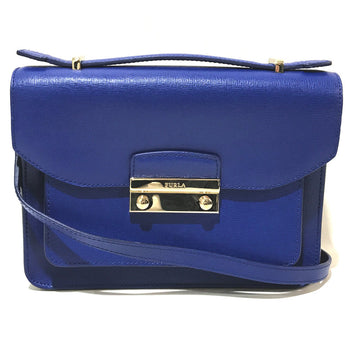 Furla Shoulder Bag Leather Blue Julia Women
