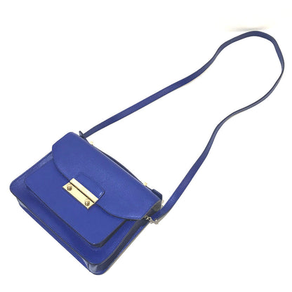 Furla Shoulder Bag Leather Blue Julia Women