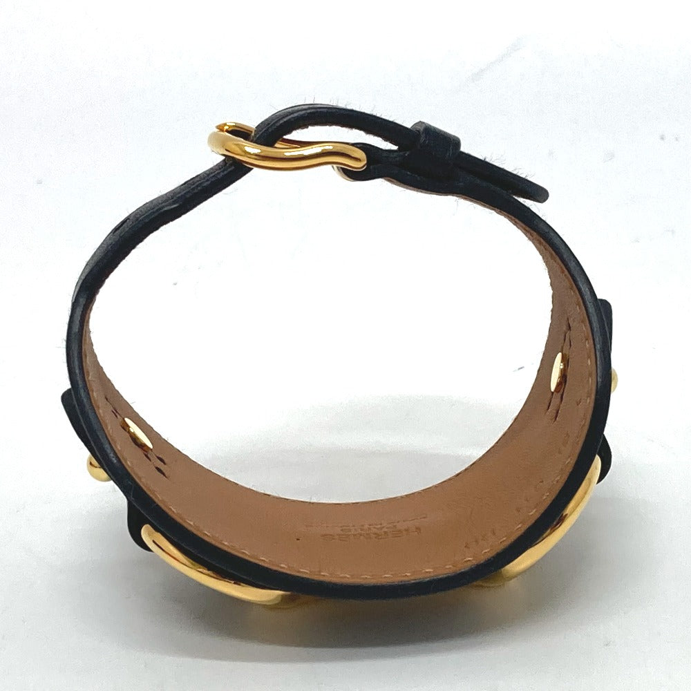 Hermes Bracelet Vaux Swift Black Horsebit Women T2
