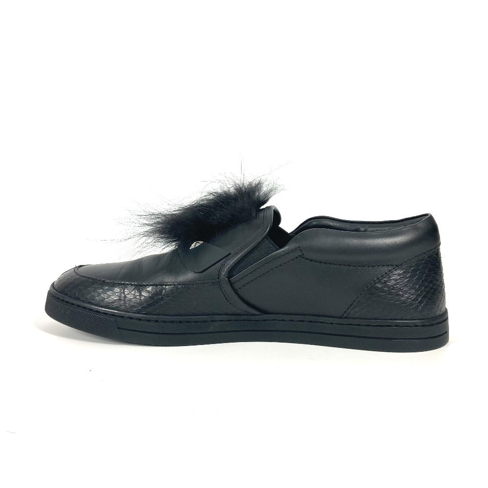 Fendi Sneakers 7E1068 Leather, Fur Black Monster Fur Mens 8