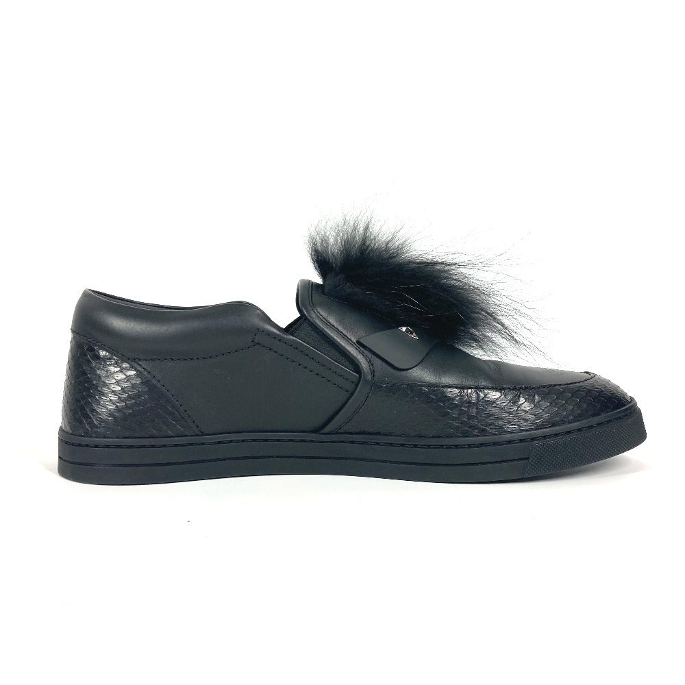Fendi Sneakers 7E1068 Leather, Fur Black Monster Fur Mens 8