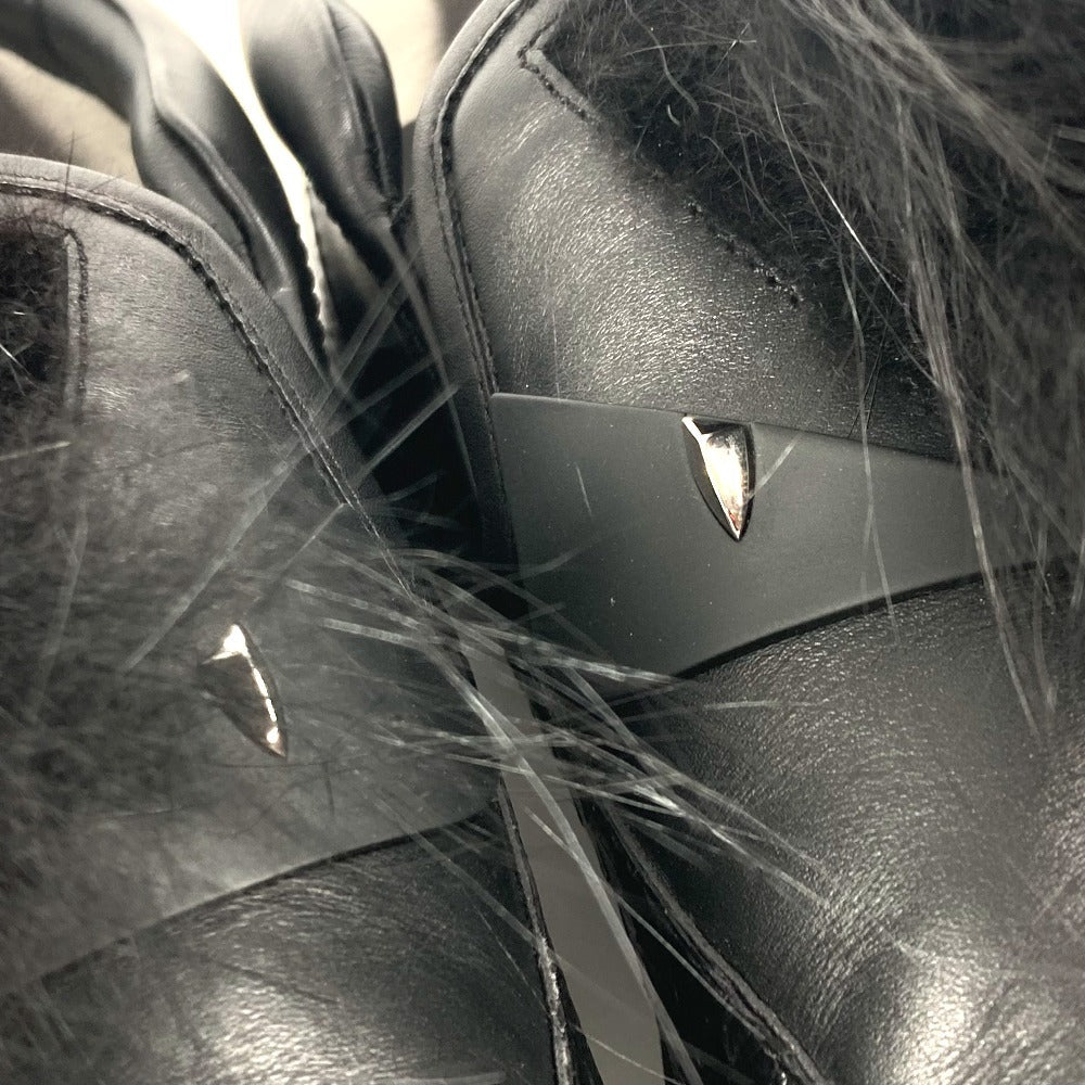 Fendi Sneakers 7E1068 Leather, Fur Black Monster Fur Mens 8