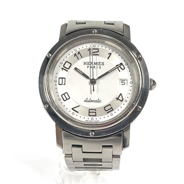 Hermes Watches Mechanical Automatic Cl1.810 Stainless Steel Silver Clipper Date White Dial