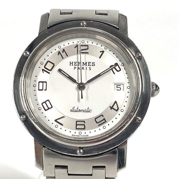 Hermes Watches Mechanical Automatic Cl1.810 Stainless Steel Silver Clipper Date White Dial Mens