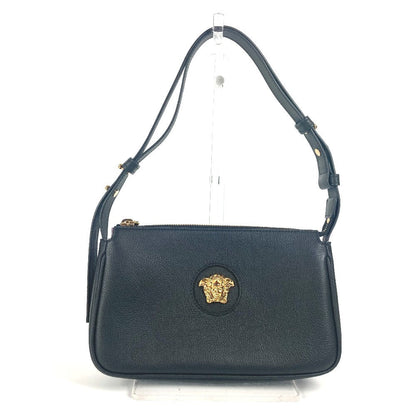 Versace Shoulder Bag Leather Black Medusa Logo