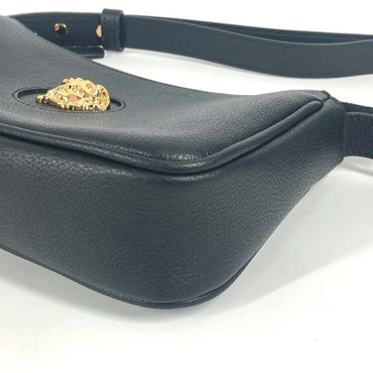 Versace Shoulder Bag Leather Black Medusa Logo