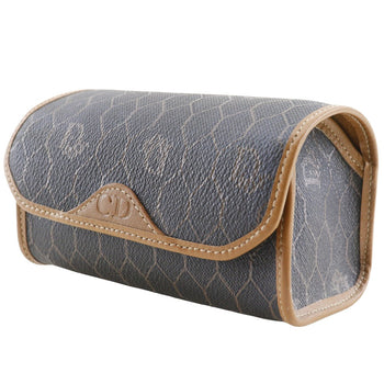Christian Dior Pouch Pvc Brown Novelty Honeycomb Pattern Unisex(Unisex)