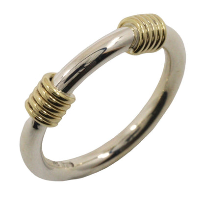 Tiffany&Co. Ring Silver925, K18 Yellow Gold Silver Bandwidth 2 Wire