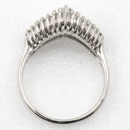 Jewelry Ring Pt900Platinum, Diamond Silver V Character Women