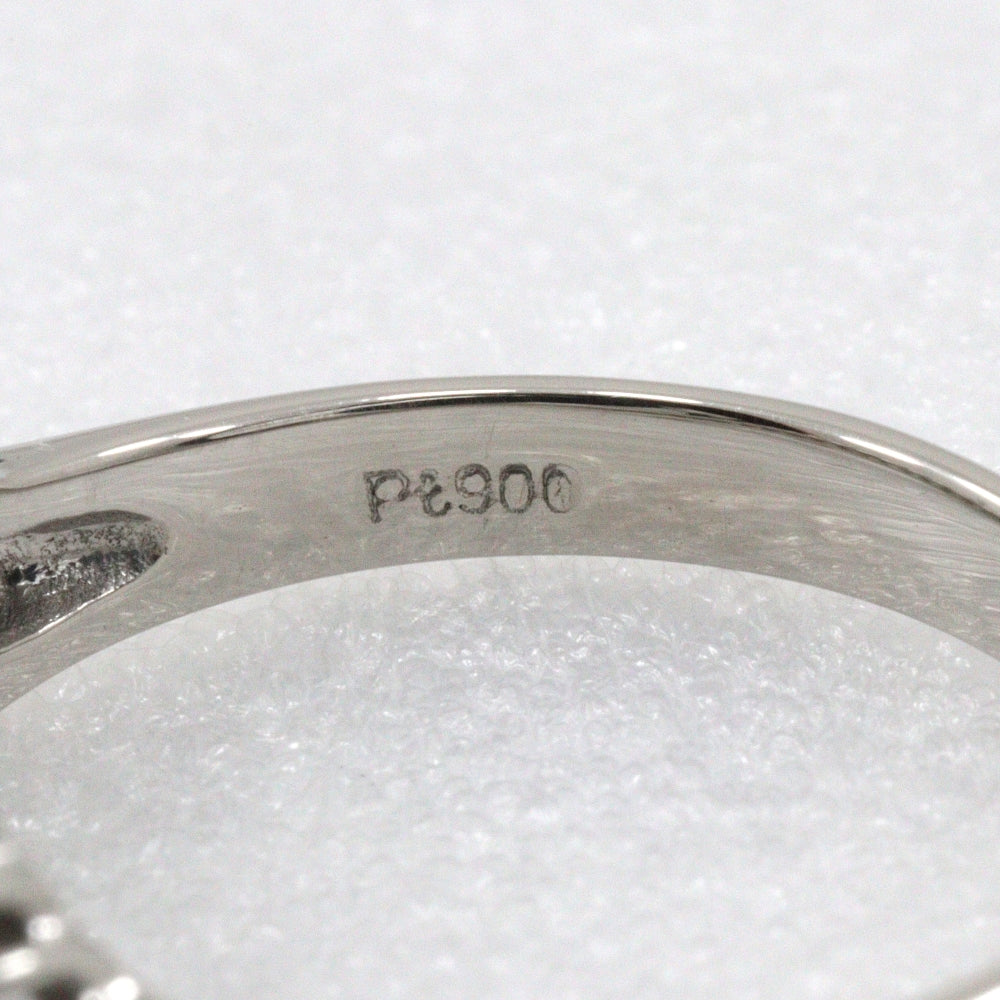 Jewelry Ring Pt900Platinum, Diamond Silver V Character Women