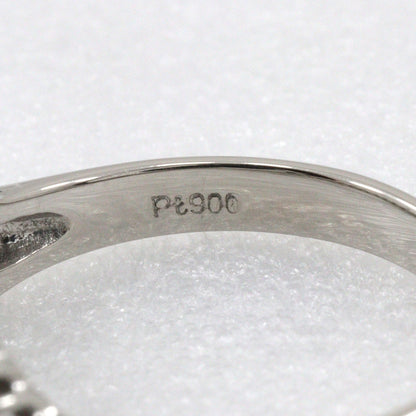 Jewelry Ring Pt900Platinum, Diamond Silver V Character Women
