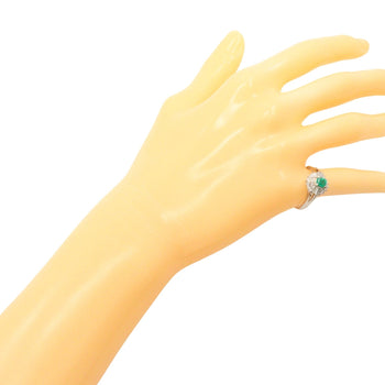 Jewelry Ring Pt900Platinum, Emerald, Diamond Silver Women