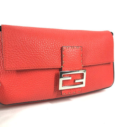 Fendi Shoulder Bag Leather Red Mamma Bucket Celeria