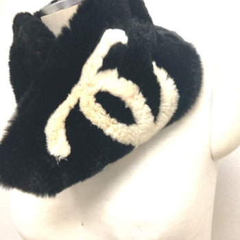 Chanel Scarf , Lapin Black Big Coco Cc Coco Mark Women