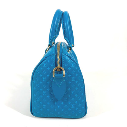 Louis Vuitton Handbag M22596 Calf Leather Blue Monogram Nanogram Speedy Bandouliere 20Cm Women