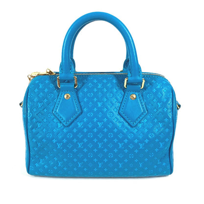 Louis Vuitton Handbag M22596 Calf Leather Blue Monogram Nanogram Speedy Bandouliere 20Cm Women