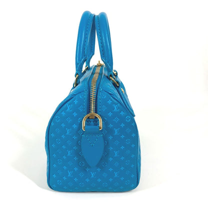 Louis Vuitton Handbag M22596 Calf Leather Blue Monogram Nanogram Speedy Bandouliere 20Cm Women
