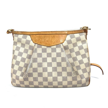 Louis Vuitton Shoulder Bag N41113 Damier Azur Canvas White Damier Azur Siracusa Pm Women