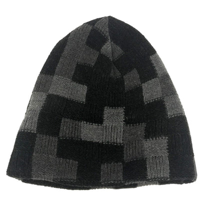 Louis Vuitton Knit Hat M5029A Wool Black Lv Crash Damoflage Beanie Mens S