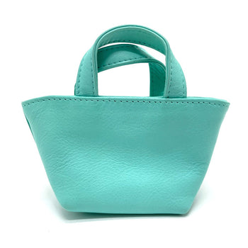 Dior Handbag Leather Turquoise Blue X Gold Metal Cd Logo Micro Bag Women