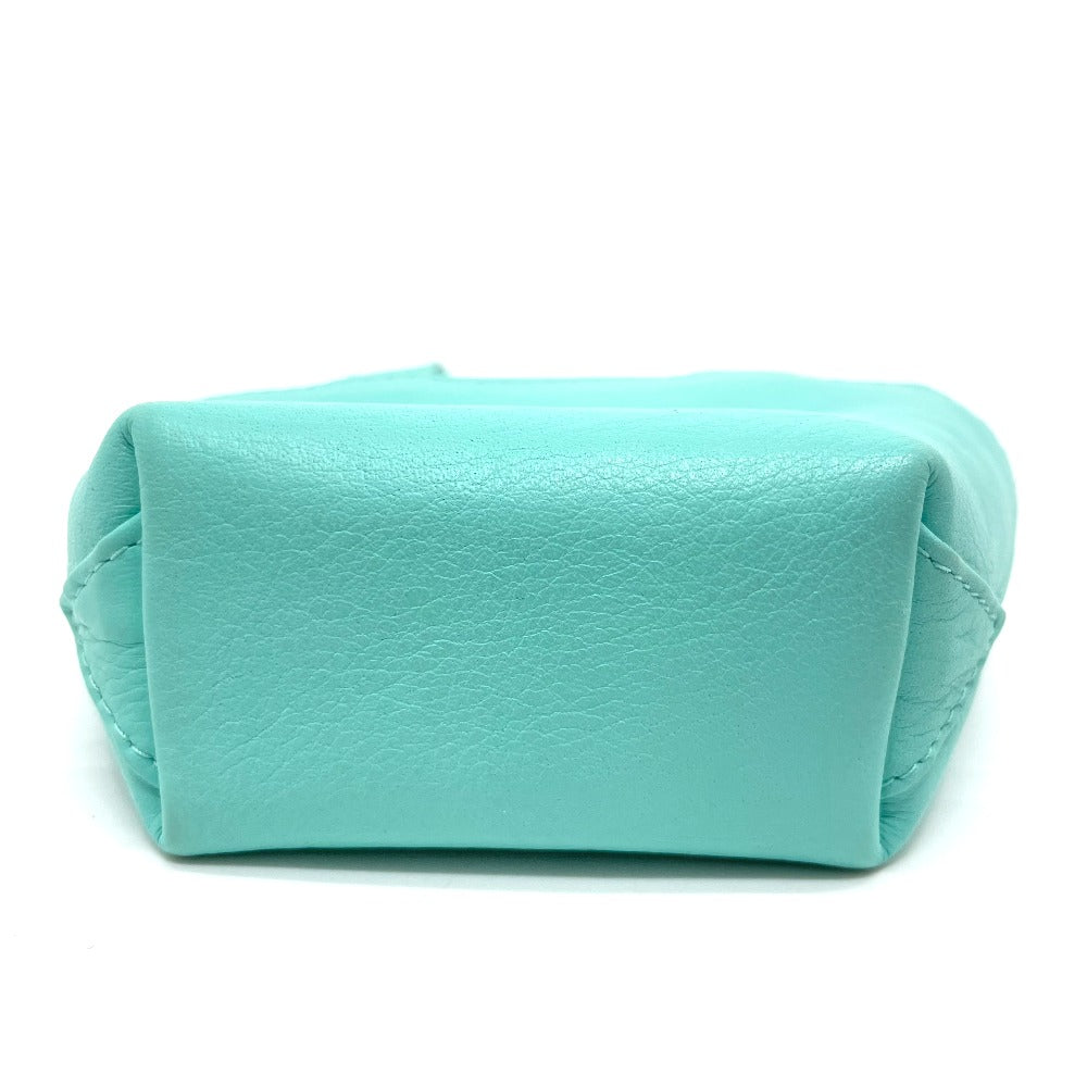 Dior Handbag Leather Turquoise Blue X Gold Metal Cd Logo Micro Bag Women