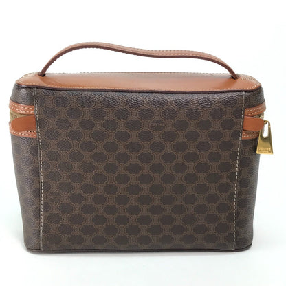 Celine Vanity Bag Leather / Pvc Brown Macadam Makeup Pouch Cosmetics Pouch Women