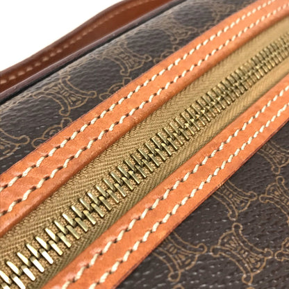 Celine Vanity Bag Leather / Pvc Brown Macadam Makeup Pouch Cosmetics Pouch Women