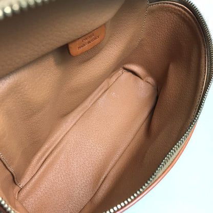 Celine Vanity Bag Leather / Pvc Brown Macadam Makeup Pouch Cosmetics Pouch Women