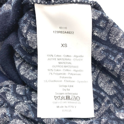 Dior One Piece 123R02A4022 Cotton Navy Oblique Fleece Short Dress Women Xs