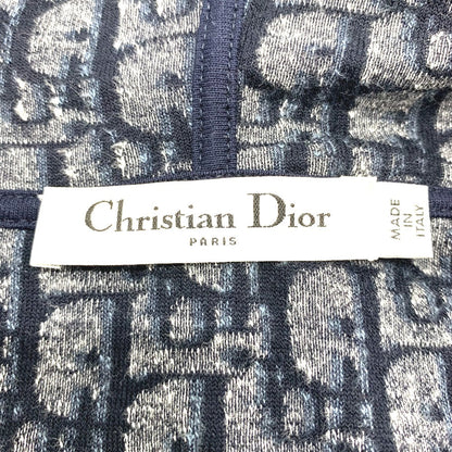 Dior One Piece 123R02A4022 Cotton Navy Oblique Fleece Short Dress Women Xs