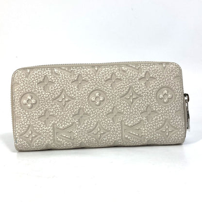 Louis Vuitton Long Wallet Purse M81573 Taurillon Clemence Leather Gray Monogram Zippy Wallet