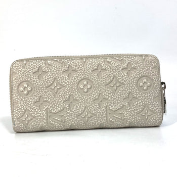 Louis Vuitton Long Wallet Purse M81573 Taurillon Clemence Leather Gray Monogram Zippy Wallet