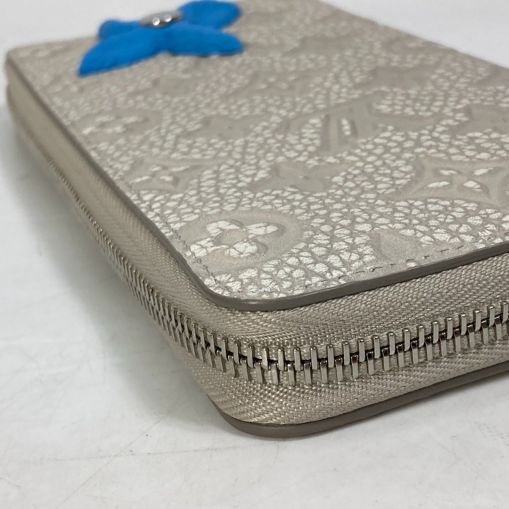 Louis Vuitton Long Wallet Purse M81573 Taurillon Clemence Leather Gray Monogram Zippy Wallet
