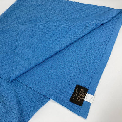 Louis Vuitton Scarf M75595 Cashmere, Cotton Blue Micro Damier Mens