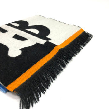 Burberry Scarf 8023067 Wool Black Grey Tb Logo Mens(Unisex)