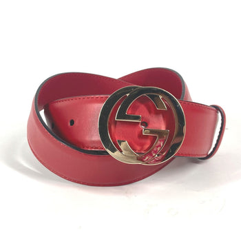 Gucci Belt 546386 Leather Gold Gg Interlocking G Women 85