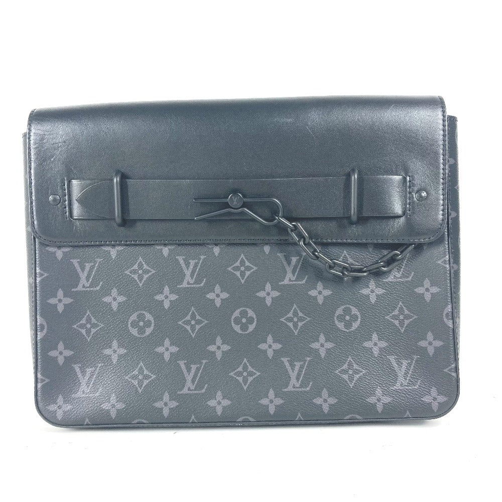 Louis Vuitton Clutch Bag M80107 Monogram Eclipse Canvas Black Monogram Eclipse Pochette Steamer Mens