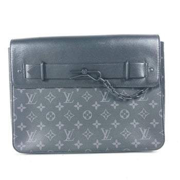 Louis Vuitton Clutch Bag M80107 Monogram Eclipse Canvas Black Monogram Eclipse Pochette Steamer Mens