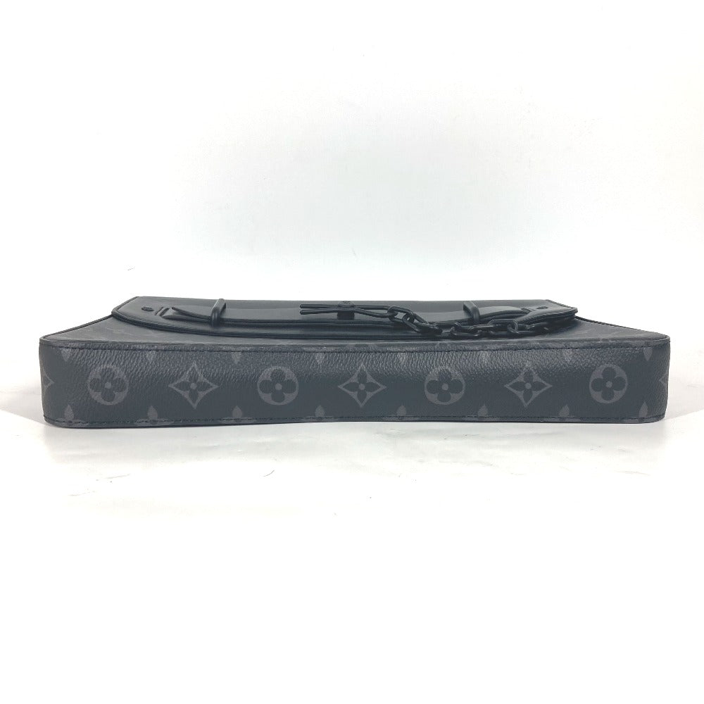 Louis Vuitton Clutch Bag M80107 Monogram Eclipse Canvas Black Monogram Eclipse Pochette Steamer Mens