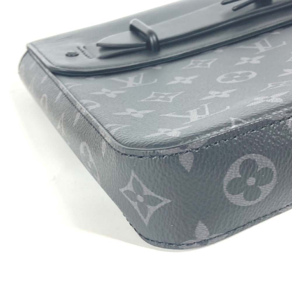 Louis Vuitton Clutch Bag M80107 Monogram Eclipse Canvas Black Monogram Eclipse Pochette Steamer Mens