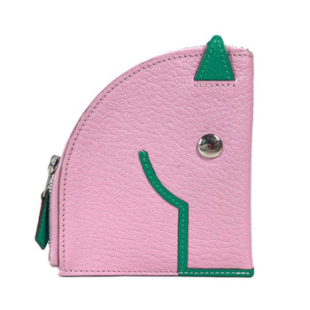 Hermes Coin Case Shave Pink Paddock Cheval Horse Women