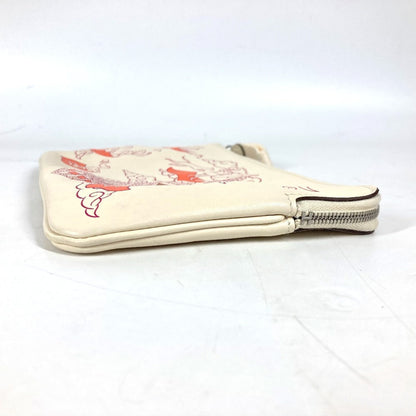 Hermes Pouch Leather Ivorytype Carre Pocket Long