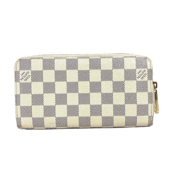 Louis Vuitton Long Wallet Purse N63006 Damier Azur Canvas White Damier Azur Balloon Motif Women